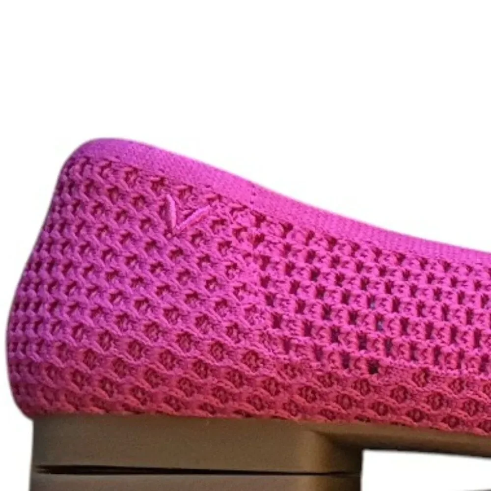 Vivaia Margot Mesh Square Toe V-cut Mesh Flats Pitaya Mesh Sz 40